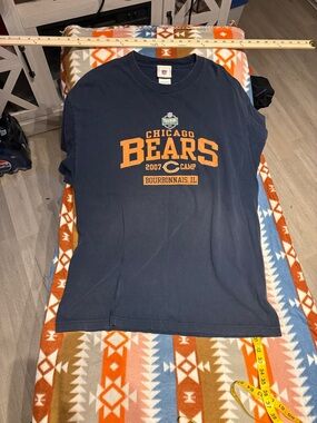 NFL Chicago Bears Navy Blue Short Sleeve Tee with Orange Logo